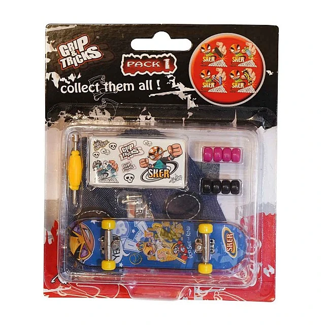 Παιχνίδι με δάχτυλα skateboard, μπλε, με emojis