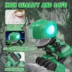 Διαδραστικός Συναρμολογημένος Δεινόσαυρος Ντίνο με Τηλεκατευθυνόμενο σε Πράσινο Χρώμα