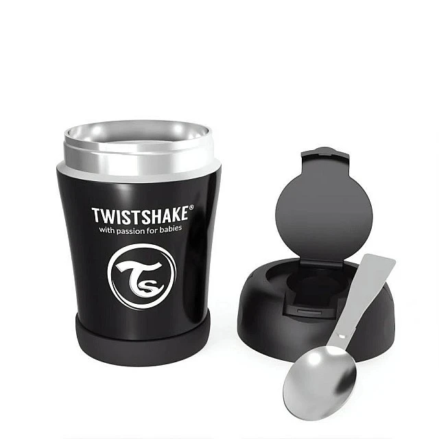Δοχείο τροφίμων Twistshake από ανοξείδωτο ατσάλι 6+ μηνών Μαύρο