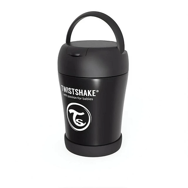 Δοχείο τροφίμων Twistshake από ανοξείδωτο ατσάλι 6+ μηνών Μαύρο