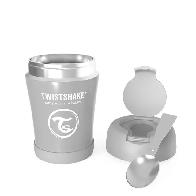 Δοχείο τροφίμων Twistshake από ανοξείδωτο ατσάλι 6+ μηνών Γκρι