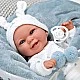 Κούκλα μωρού με μπλε κουβέρτα, πραγματικό βάρος - 35 εκ.