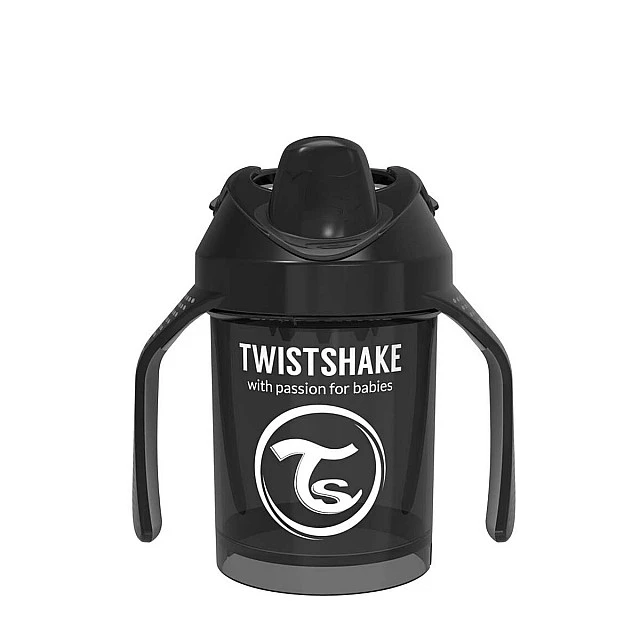 Μικρό ποτηράκι με σέικερ Twistshake 230 ml 4+ μηνών μαύρο