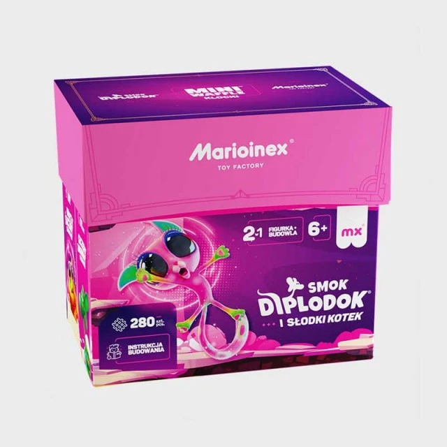 Μίνι κατασκευή βάφλας Marioinex Διπλόδοκος και γατάκι, 280 τεμάχια