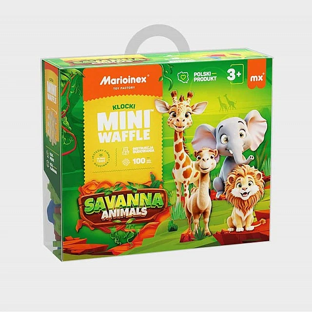 Μίνι Κατασκευαστής Βάφλας Marioinex Savannah Animals, 100 τεμάχια