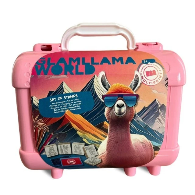 Δημιουργική βαλίτσα Fashion Llama με αξεσουάρ χρωματισμού και 5 σφραγίδες