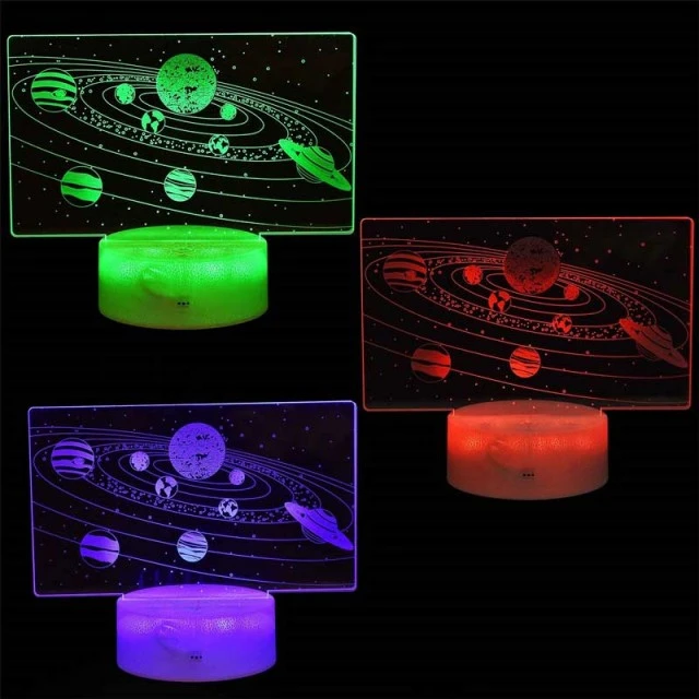 Παιδικό νυχτερινό φως LED 3D, ηλιακό σύστημα, με δυνατότητα αλλαγής χρώματος, 20 εκ.