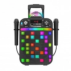 Ηχείο Bluetooth καραόκε με 2 μικρόφωνα και λάμπα LED, μαύρο