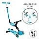 Πτυσσόμενο σκούτερ 5 σε 1 GLOBBER GO UP ACTIVE LITS 360° - aqua