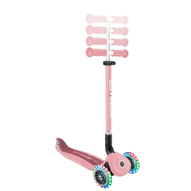 Πτυσσόμενο πατίνι 5 σε 1 GLOBBER GO UP ACTIVE LIGHTS 360° - παστέλ ροζ
