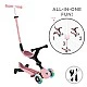 Πτυσσόμενο πατίνι 5 σε 1 GLOBBER GO UP ACTIVE LIGHTS 360° - παστέλ ροζ
