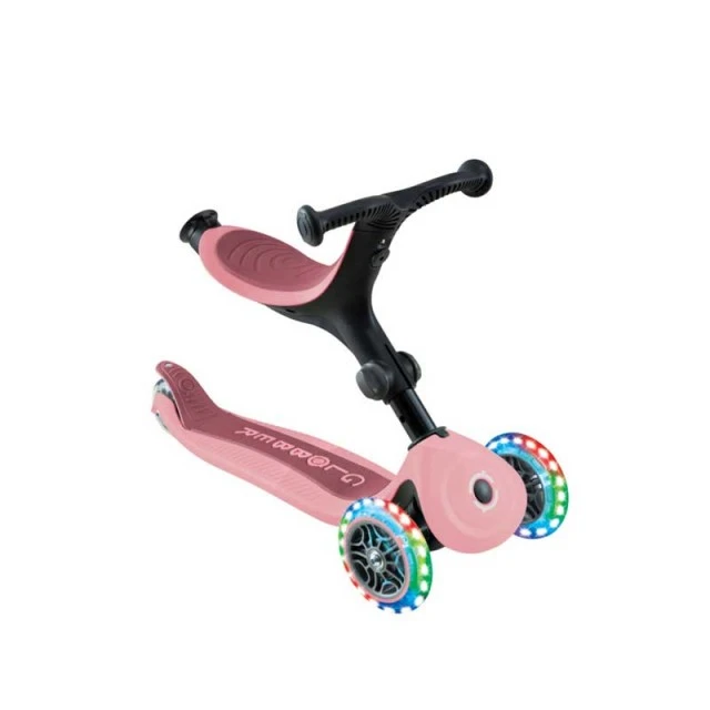 Πτυσσόμενο πατίνι 5 σε 1 GLOBBER GO UP ACTIVE LIGHTS 360° - παστέλ ροζ