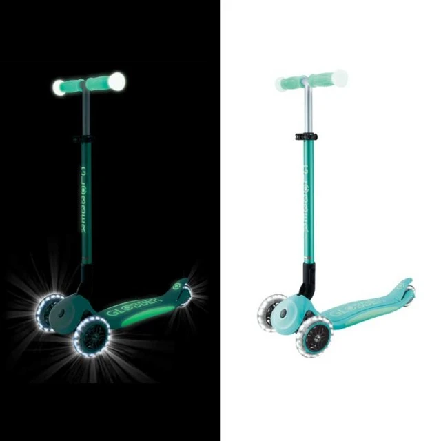 Πτυσσόμενο σκούτερ με φωτιζόμενες λαβές ELITE GLOW LIGHTS, μέντα