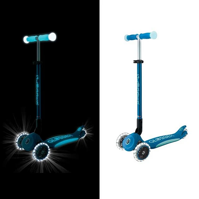 Πτυσσόμενο σκούτερ με φωτιζόμενες λαβές ELITE GLOW LIGHTS, μπλε βενζίνης