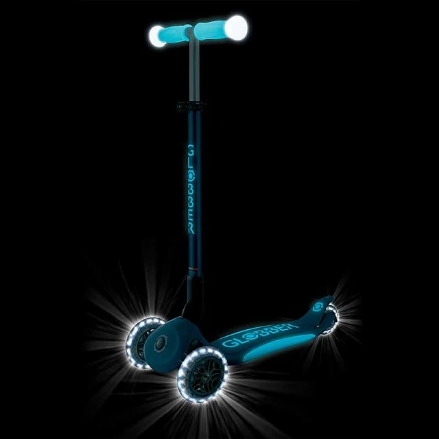 Πτυσσόμενο σκούτερ με φωτιζόμενες λαβές ELITE GLOW LIGHTS, μπλε βενζίνης