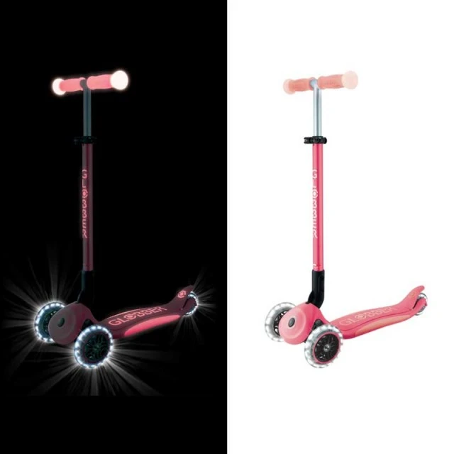 Πτυσσόμενο πατίνι με φωτιζόμενες λαβές ELITE GLOW LIGHTS, χρώμα κοραλί