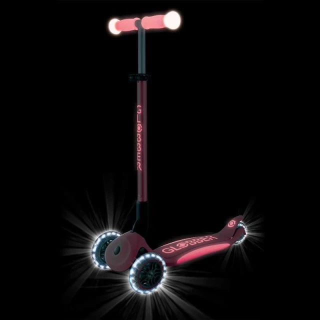 Πτυσσόμενο πατίνι με φωτιζόμενες λαβές ELITE GLOW LIGHTS, χρώμα κοραλί