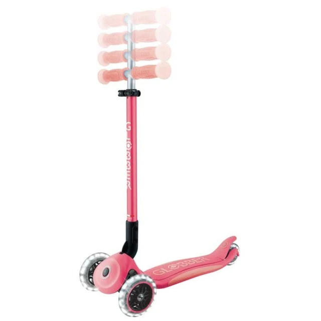 Πτυσσόμενο πατίνι με φωτιζόμενες λαβές ELITE GLOW LIGHTS, χρώμα κοραλί