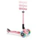 Globber Junior Fantasy Lights Πτυσσόμενο σκούτερ με λαμπερούς τροχούς, παστέλ ροζ