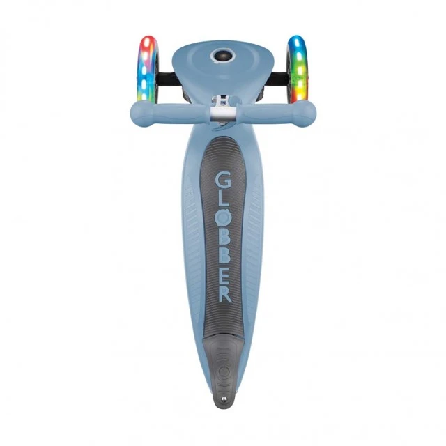 Globber Primo Foldable Lights Πτυσσόμενο σκούτερ με λαμπερά ελαστικά, παστέλ μπλε