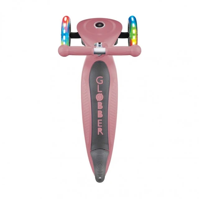 Globber Primo Foldable Lights Πτυσσόμενο σκούτερ με λαμπερά ελαστικά, Rose Ash