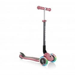 Globber Primo Foldable Lights Πτυσσόμενο σκούτερ με λαμπερά ελαστικά, Rose Ash