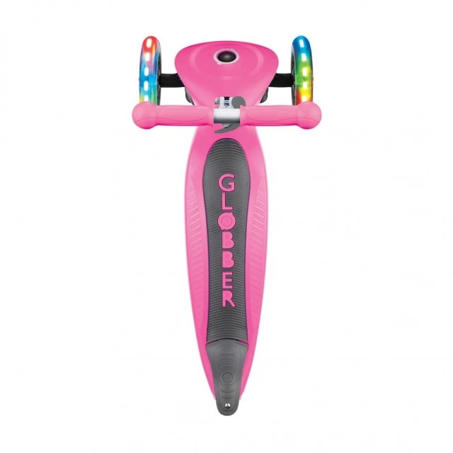 Πτυσσόμενο σκούτερ Globber Primo Foldable Lights με λαμπερά ελαστικά, ροζ