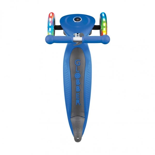 Globber Primo Foldable Lights Πτυσσόμενο σκούτερ με λαμπερά ελαστικά, σκούρο μπλε