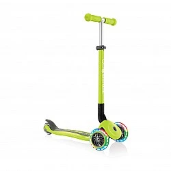 Πτυσσόμενο σκούτερ Globber Primo Foldable Lights με λαμπερά ελαστικά, πράσινο