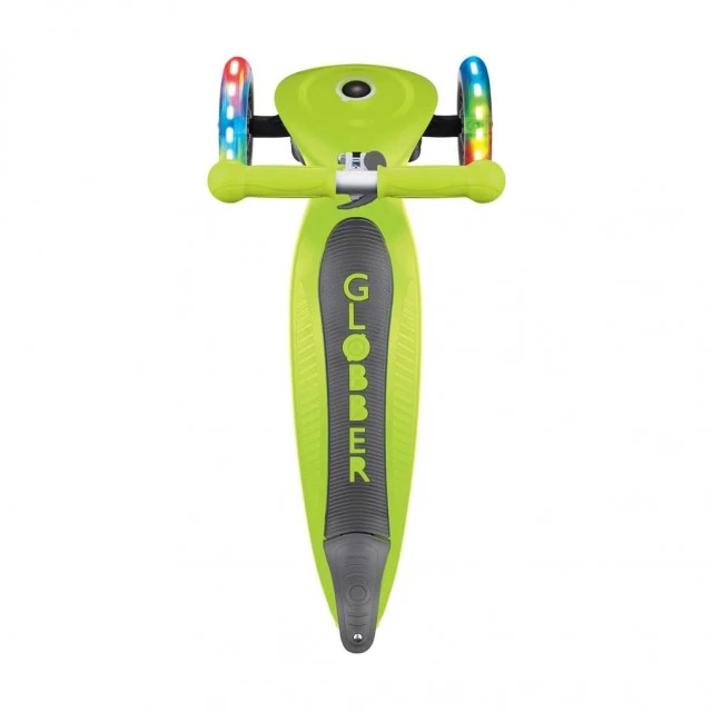 Πτυσσόμενο σκούτερ Globber Primo Foldable Lights με λαμπερά ελαστικά, πράσινο
