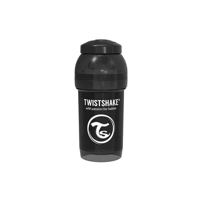 Μπιμπερό κατά των κολικών Twistshake 180 ml μαύρο