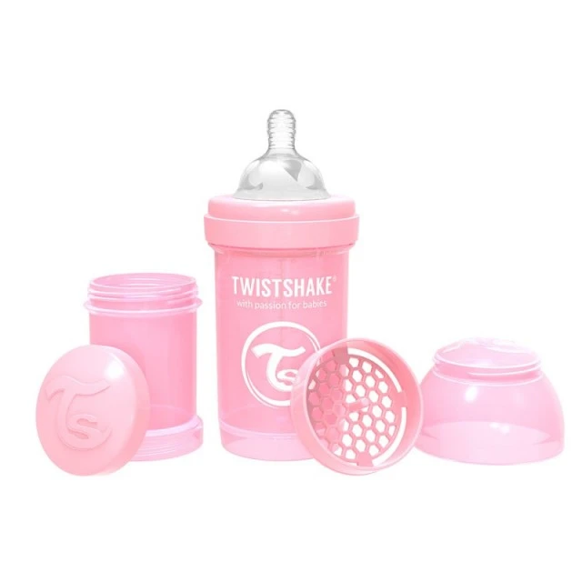 Μπουκάλι για μωρά κατά των κολικών Twistshake 260 ml. ροζ