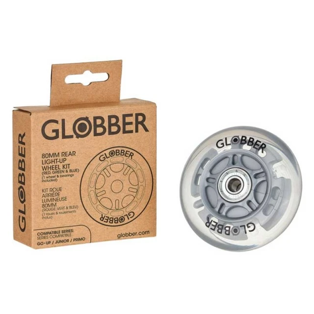 Φωτεινός πίσω τροχός, 80 mm για σκούτερ GLOBBER PRIMO / EVO