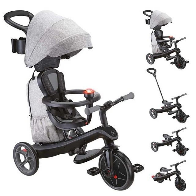 Τρίκυκλο 4 σε 1 GLOBBER EXPLORER TRIKE DELUXE PLAY με τέντα σε μαύρο χρώμα