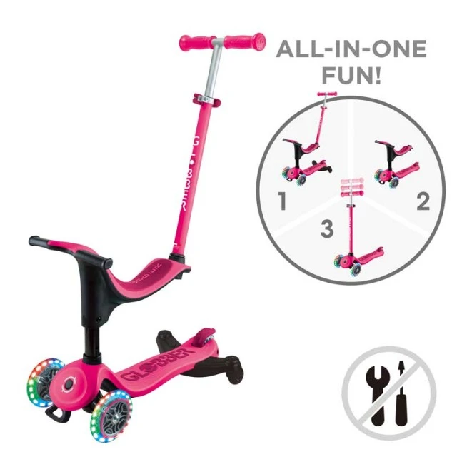 Πατίνι 4 σε 1 GLOBBER GO UP SPORTY LITS 360° - ροζ