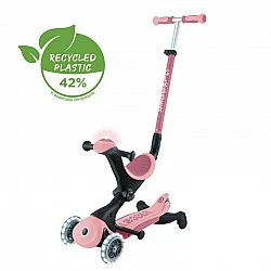 Πατίνι 5 σε 1 GLOBBER GO UP DELUXE LIGHTS 360° - παστέλ ροζ