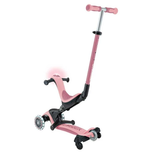 Πατίνι 5 σε 1 GLOBBER GO UP DELUXE LIGHTS 360° - παστέλ ροζ