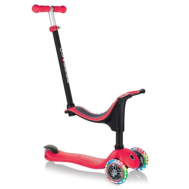 Globber 4 σε 1 σκούτερ με σταθεροποιητή, GO UP Sporty Lights - Red