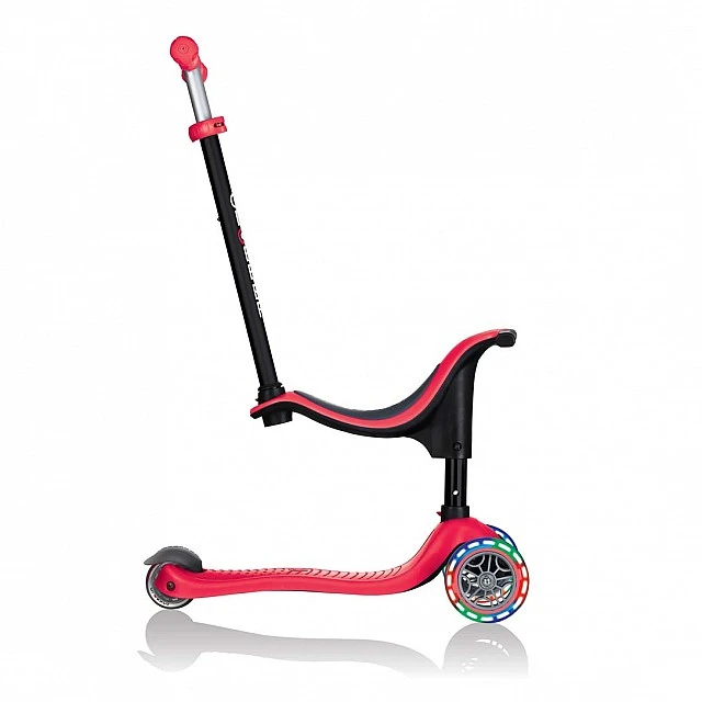 Globber 4 σε 1 σκούτερ με σταθεροποιητή, GO UP Sporty Lights - Red