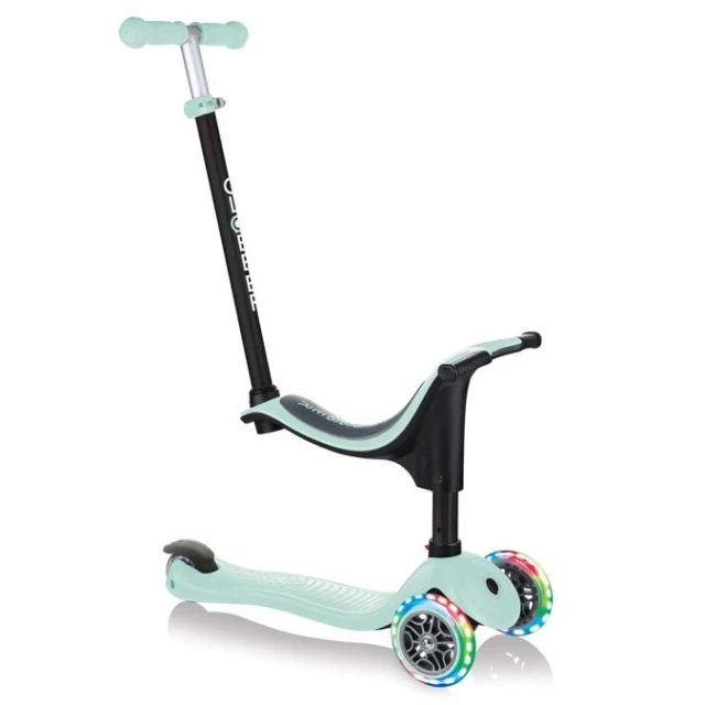 Globber 4 σε 1 σκούτερ με σταθεροποιητή, GO UP Sporty Lights - Mint green