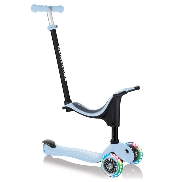 Globber 4 σε 1 σκούτερ με σταθεροποιητή, GO UP Sporty Lights - Pastel Blue