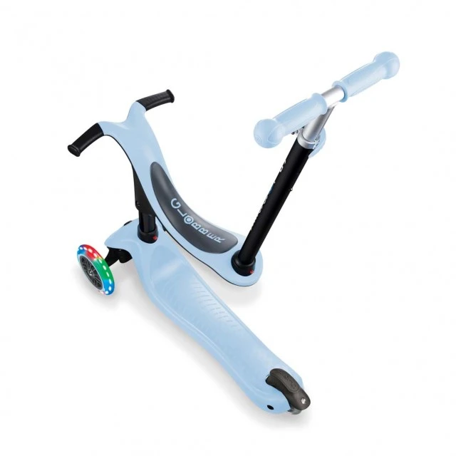 Globber 4 σε 1 σκούτερ με σταθεροποιητή, GO UP Sporty Lights - Pastel Blue