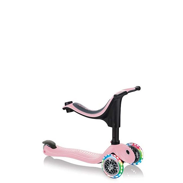 Globber 4 in 1 Scooter with Stabilizer, GO UP Sporty Lights - Rose Ash