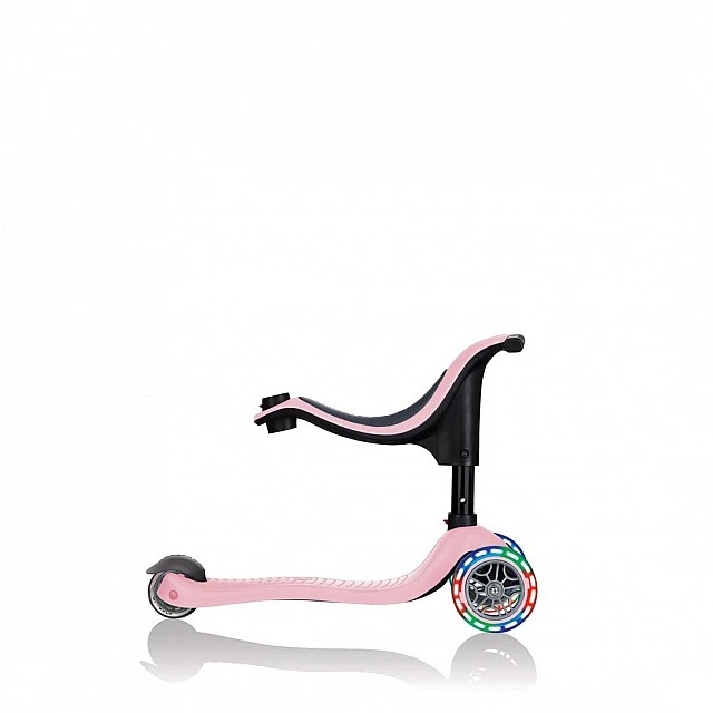 Globber 4 in 1 Scooter with Stabilizer, GO UP Sporty Lights - Rose Ash