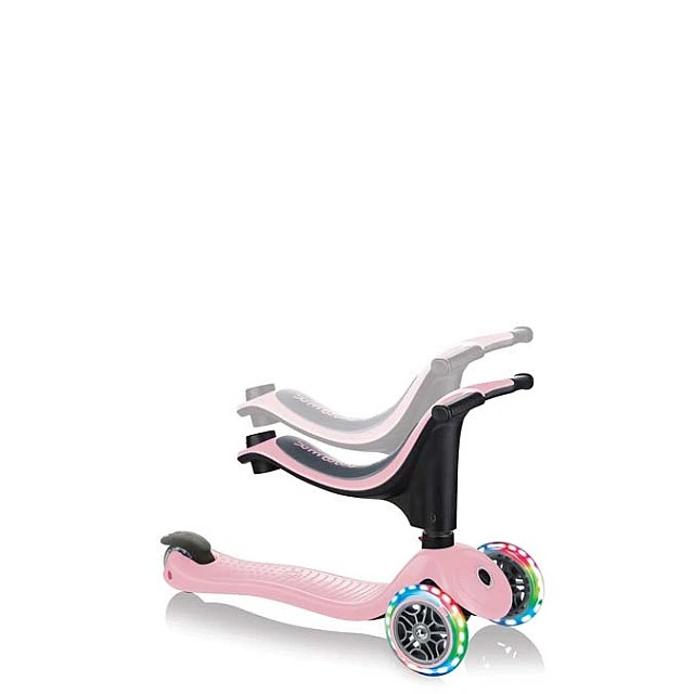 Globber 4 in 1 Scooter with Stabilizer, GO UP Sporty Lights - Rose Ash