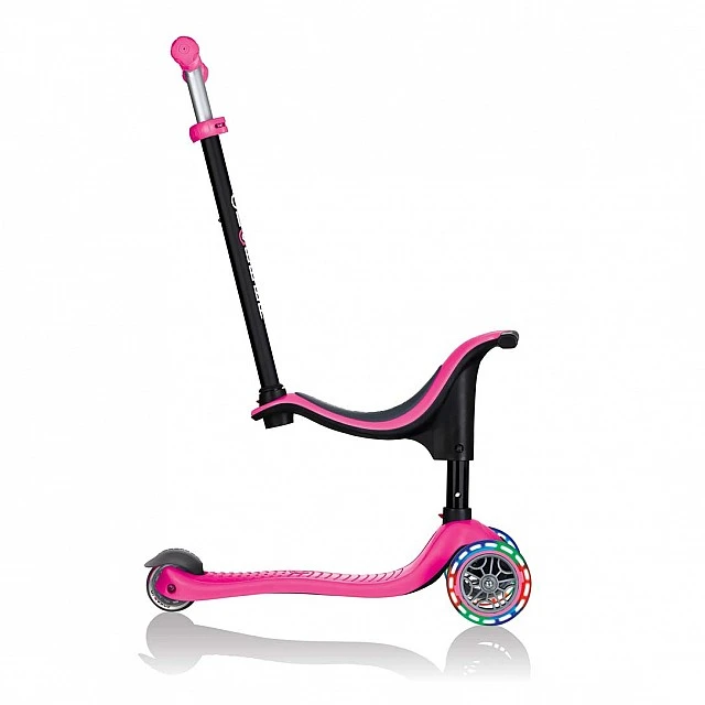 Globber 4 σε 1 scooter με σταθεροποιητή, GO UP Sporty Lights - Pink