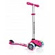 Scooter Primo Fantasy Light - Ροζ με φωτεινά ελαστικά εμπριμέ με φιγούρα λουλούδια