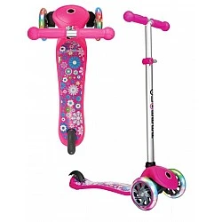 Primo Fantasy Light scooter με φωτιζόμενα ελαστικά - Ροζ στάμπα λουλουδιών