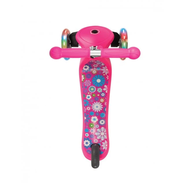 Primo Fantasy Light scooter με φωτιζόμενα ελαστικά - Ροζ στάμπα λουλουδιών