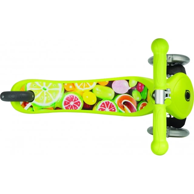 Primo Fantasy Light scooter με φωτεινά ελαστικά - Πράσινο με στάμπα φρούτων
